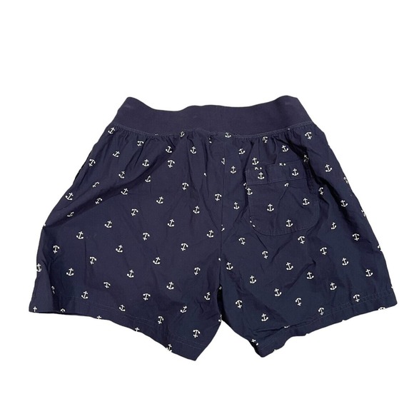 LL Bean Womens Shorts Blue Anchor Elastic Waist Size Small sailing beach pool - Picture 2 of 6
